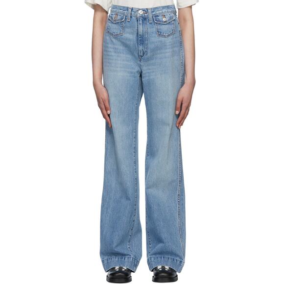 RE/DONE Hight Waist Wide-Leg Blue Jeans | Size 24 - Picture 3 of 9